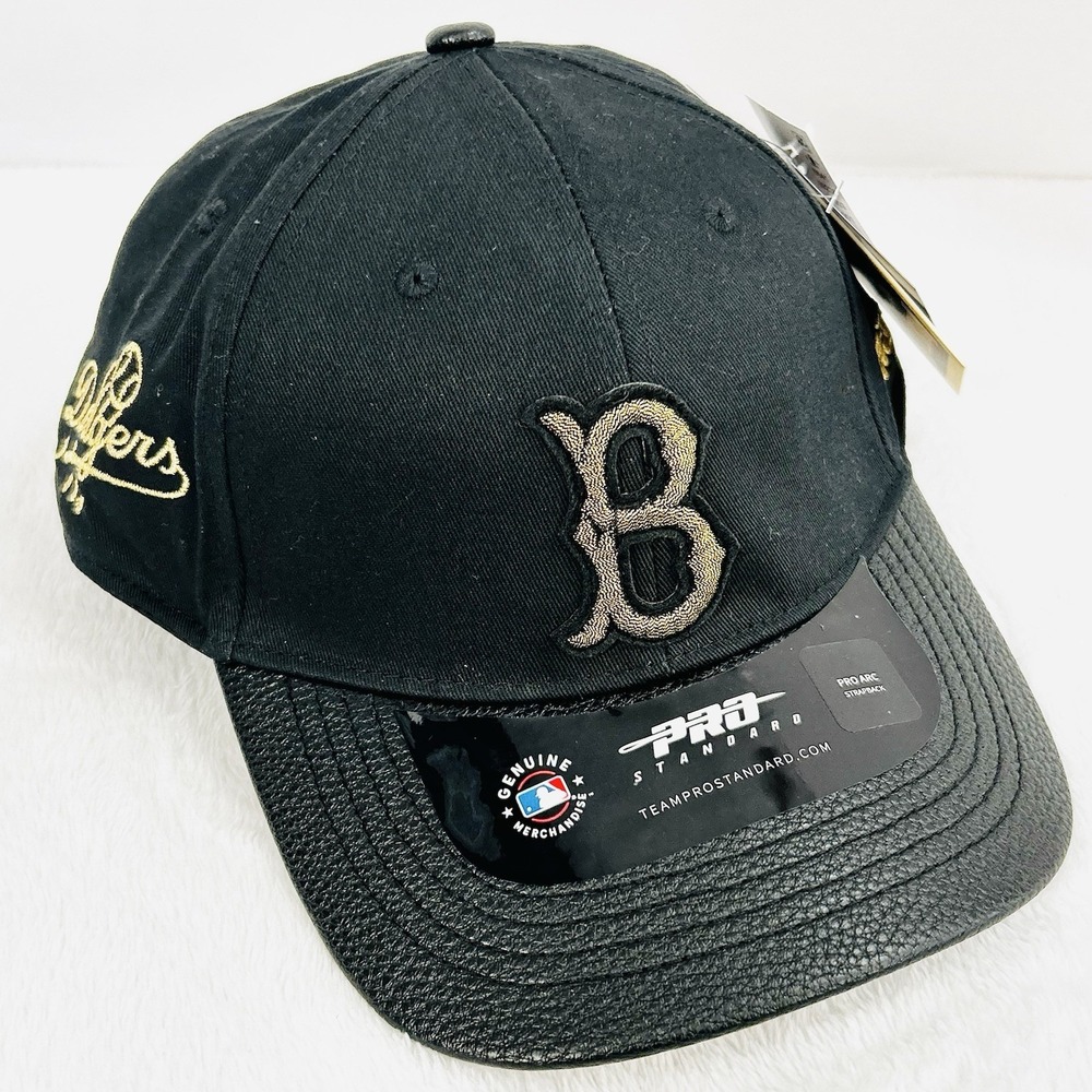 Brooklyn Dodgers Pro Standard Gold Black Hat Cap Adjustable Strapback MLB